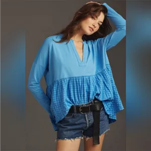 NWT Anthropologie Pilcro Babydoll Gingham Top Size Small thumbnail 2
