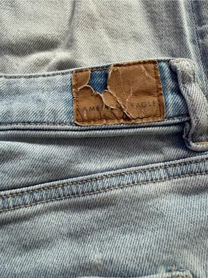 American Eagle Outfitters Stretch Light Blue Ripped Straight Leg Jeans thumbnail 3