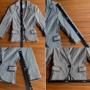 Lucy Paris Striped Blazer S Pinstripe Y2K Academia Preppy Fall Riding Jacket thumbnail 8