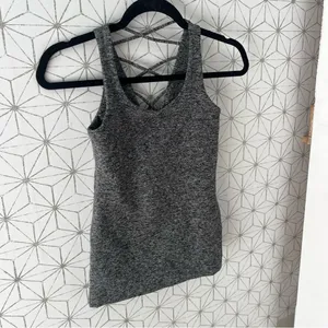 Beyond Yoga Gray Marled Spacedye Lace Back Tank thumbnail 2