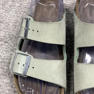 Birkenstock Arizona Leather Sandals Womens 7 Light Green EU 38 Mens 5 thumbnail 5
