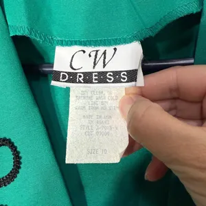 Vintage CW Dress 2 Piece Set Teal Green Soutache Trim‎ Bolero Blazer Dress 10 thumbnail 9