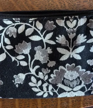 Vera Bradley Black and Cream Floral Card Wallet with ID Window thumbnail 1