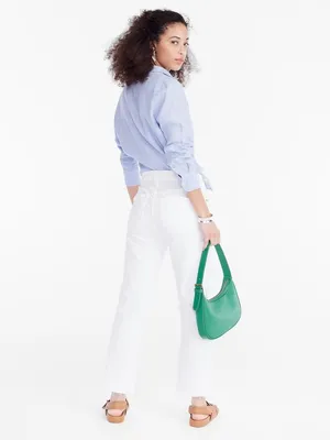 EUC J.Crew White 9" Mid-Rise Demi-Boot Crop Jean thumbnail 2