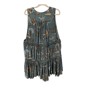Free People Purple Haze Floral Long Tunic, Medium thumbnail 4