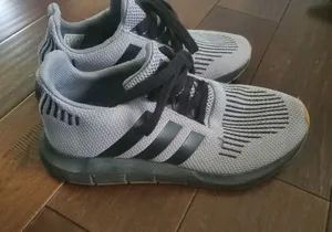 adidas Grey and Black Knit Running Sneakers Size 8 thumbnail 1