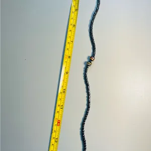 Black Hematite Cylind‎ Bead Necklace thumbnail 5