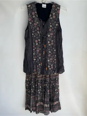 Vintage 90s Casual Corner mixed print boho granola witchy skirt matching set M thumbnail 6