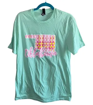Calamity‎ Jane Mint Green Oklahoma Graphic Tee Shirt thumbnail 1