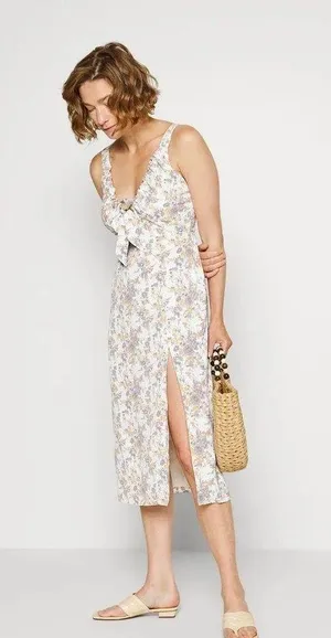 Abercrombie Cinched Neck Slip Midi Dress thumbnail 6