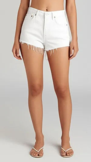 Denizen from Levi's White Shorts 501 Frayed Hem Distressed Casual Size W30 thumbnail 1