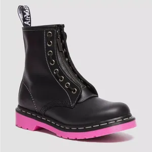 New without box. Dr. Martens 1460 Pink Sole Wanama Leather‎ Jungle Zip Boots thumbnail 1