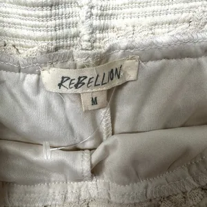 NWOT Rebellion Intricate Crochet Lace High-Waist Shorts, Boho Chic Women Med. thumbnail 6