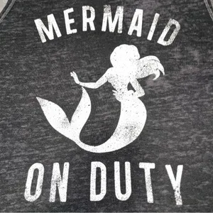 Black 'Mermaid On Duty' Tank Top thumbnail 3