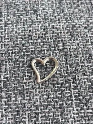 Vintage y2k Silver Tone Open Heart Charm Pendant | Small Minimalist Jewelry thumbnail 3