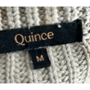 Quince Knit Sweater Womens Medium Beige Crew Neck Ribbed Pullover thumbnail 5