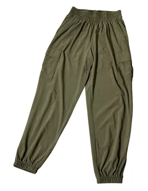 Vuori Miles Ankle Cargo Pants Womens XS Olive Green‎ Smocked Joggers VW4056 thumbnail 1