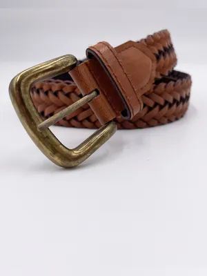 Vintage 90s Leather Woven Braided Belt Women's Size 6/8 Bohemian Western Cowgirl thumbnail 2