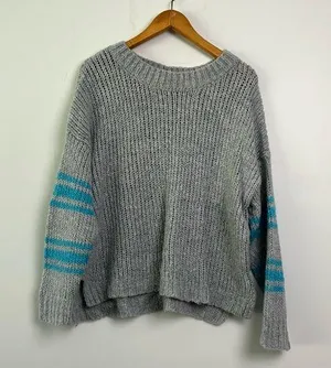 Aerie| Gray Wool-blend Oversized Chunky Knit Sweater sz M thumbnail 1