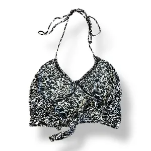 Motel Rocks Leopard Print Tie Back‎ Halter Top Womens Size XS Black White thumbnail 4