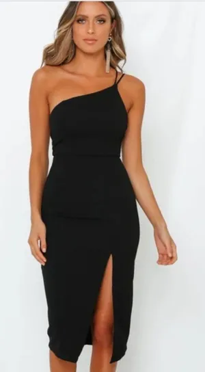 NWT Hello Molly Taking it Back Dress in Black‎ Midi Length (Size XS US2) thumbnail 1