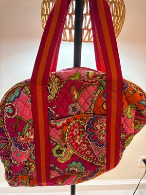 Vera Bradley Quilted Floral Weekender Bag in Magenta Pink thumbnail 5