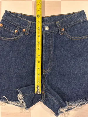 vintage 90s levi’s 501 red tab dark wash high waisted denim cutoff shorts USA thumbnail 8