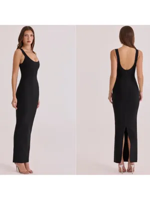 House of CB Black THE OG Black Bandage Maxi Dress size Large thumbnail 4
