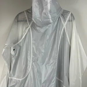 Athleta White Lined Windbreaker Jacket Sz 1X Full Zip Athletic Pockets Hooded thumbnail 13