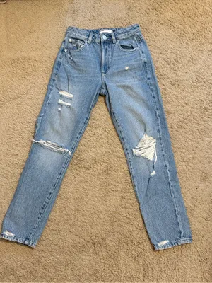 Garage Light Blue Distressed Boyfriend Jeans thumbnail 1