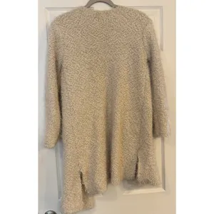 POL Boucle Eyelash Cardigan Sweater Beige Size M Boho Open‎ Front Asymmetric thumbnail 2