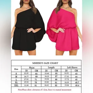NEW 1-Shoulder Off-Back Long Sleeve Short Dress (Medium) thumbnail 4