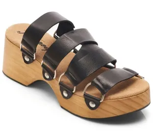 FREE PEOPLE Virgo Switchback Clog Slide Sandal - Black thumbnail 1