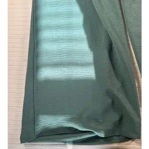 Honeyme Women’s Medium Green Wide Leg Jumpsuit Long Sleeve Elastic Waist Boho thumbnail 8