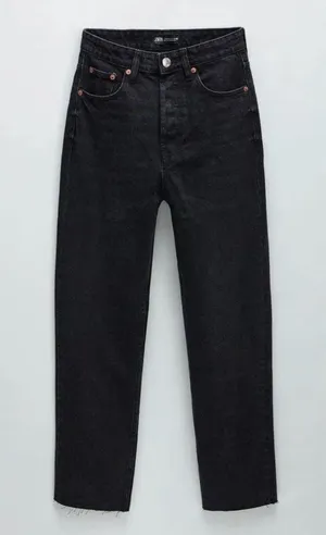 ZARA High-Rise Straight Leg Jeans thumbnail 1