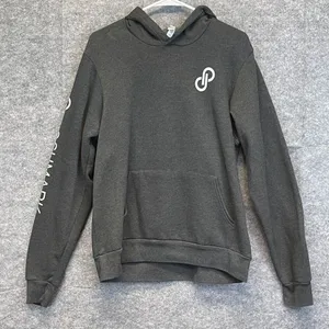 POSHMARK Hoodie Sweatshirt Women's Large Charcoal Gray Pocket Long Sleeve Fleece thumbnail 1