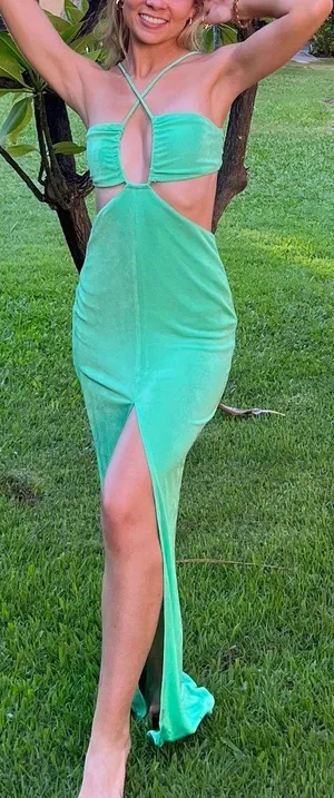 Showpo Green Cut Out Maxi Dress thumbnail 1