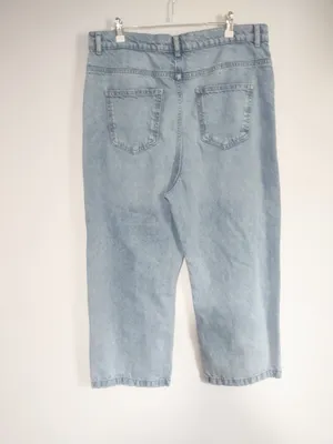 Zara Relaxed Baggy Classic Wide-Leg High Waist Women's Jeans in Light Blue thumbnail 3