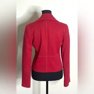 BCBGMaxAzria- Vibrant Red Y2k Jacket Size 4 thumbnail 3