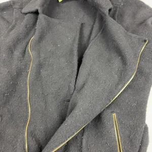Lauren Ralph Lauren Sweater Womens Medium Black Lambs Wool Full Zip Knit thumbnail 7