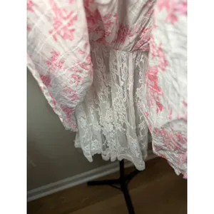Lacy White and Pink Corset Fairy Floral Mini Dress Size Medium thumbnail 5
