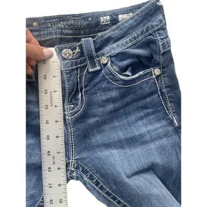 Women Miss Me Jeans Midrise Boot Cut Jeans Marked Size 26 X 31 Embroidery Bling thumbnail 7