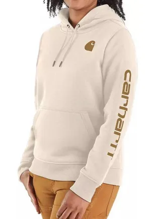 Carhartt Women's Clarksburg Graphic Sleeve Hoodie color Malt/Carhartt Brown thumbnail 1