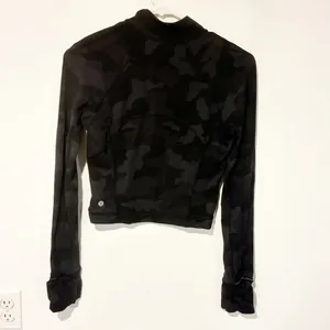 Lululemon Its Rulu Run Cropped Half-Zip Heritage 365 Camo Deep Coal Multi Size 4 thumbnail 6