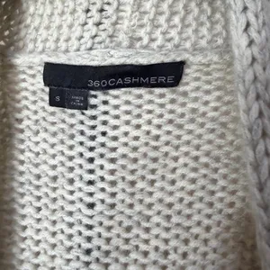 360 Cashmere‎ Wool Blend Open Front Cardigan Oatmeal Grey Chunky Knit Small thumbnail 5