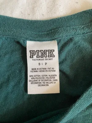 PINK - Victoria's Secret Green And White T Shirt thumbnail 3