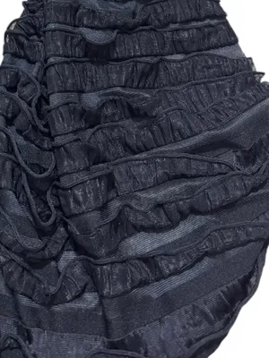 CHRISTOPHER & BANKS Textured Ruffle Scarf 11” x 72” Black EUC thumbnail 5