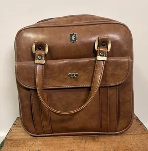 American Vintage Vintage 70s Brown Pilot Airline Bag with Keys thumbnail 1