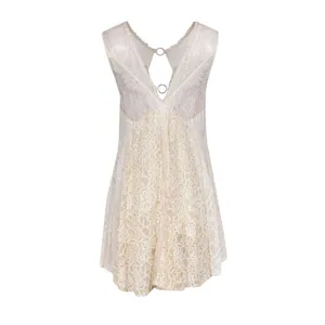 ✨FREE PEOPLE Don't You Dare Sz Medium Dress in Neutral Combo✨ thumbnail 11