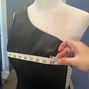 Women’s Black One Shoulder Satin Full Length Prom Party Dress Corset Back Size 2 thumbnail 11